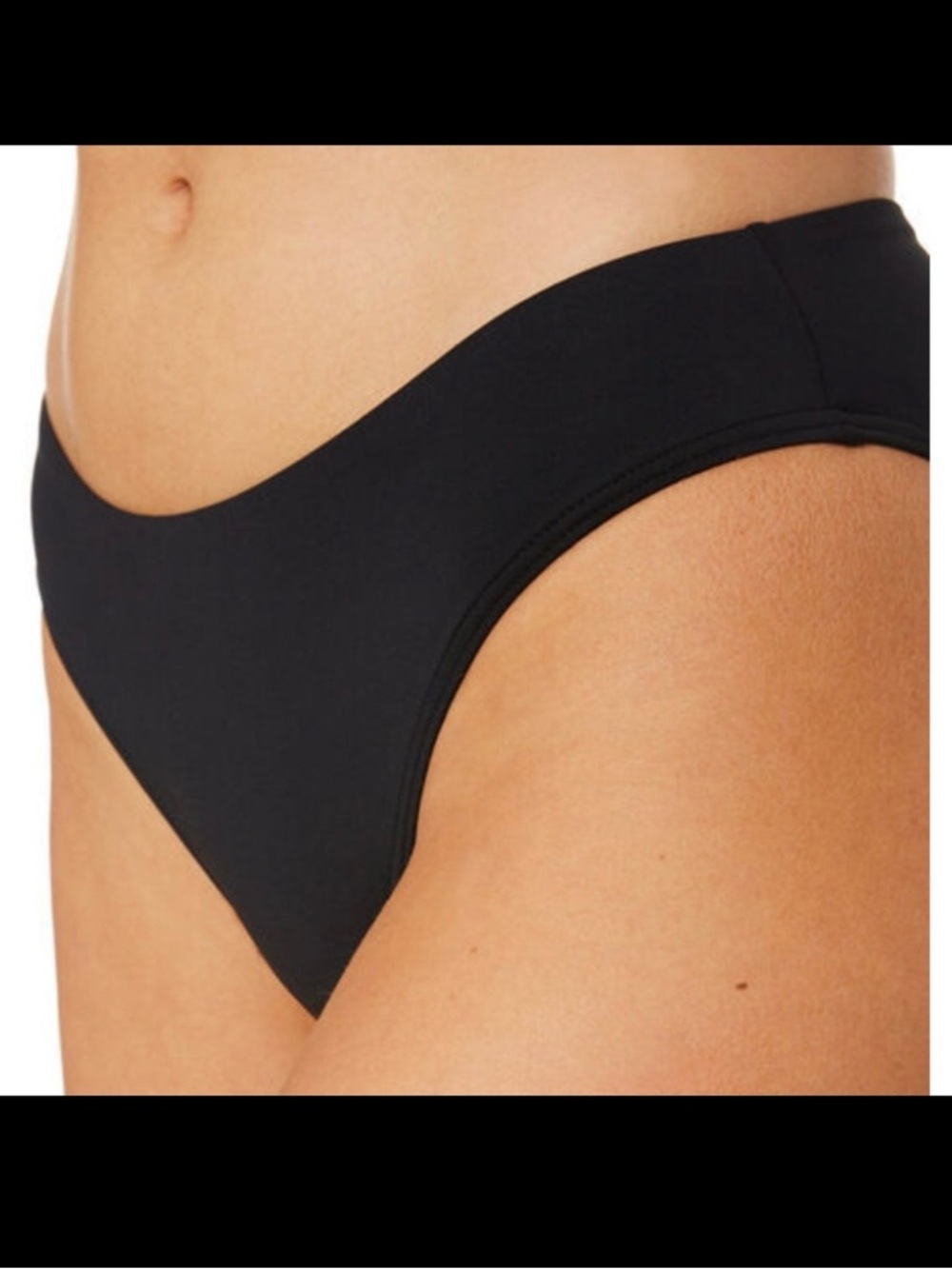 Sea Level Australia Plains Mid Essentials Bikini Pant Bottoms: Black
